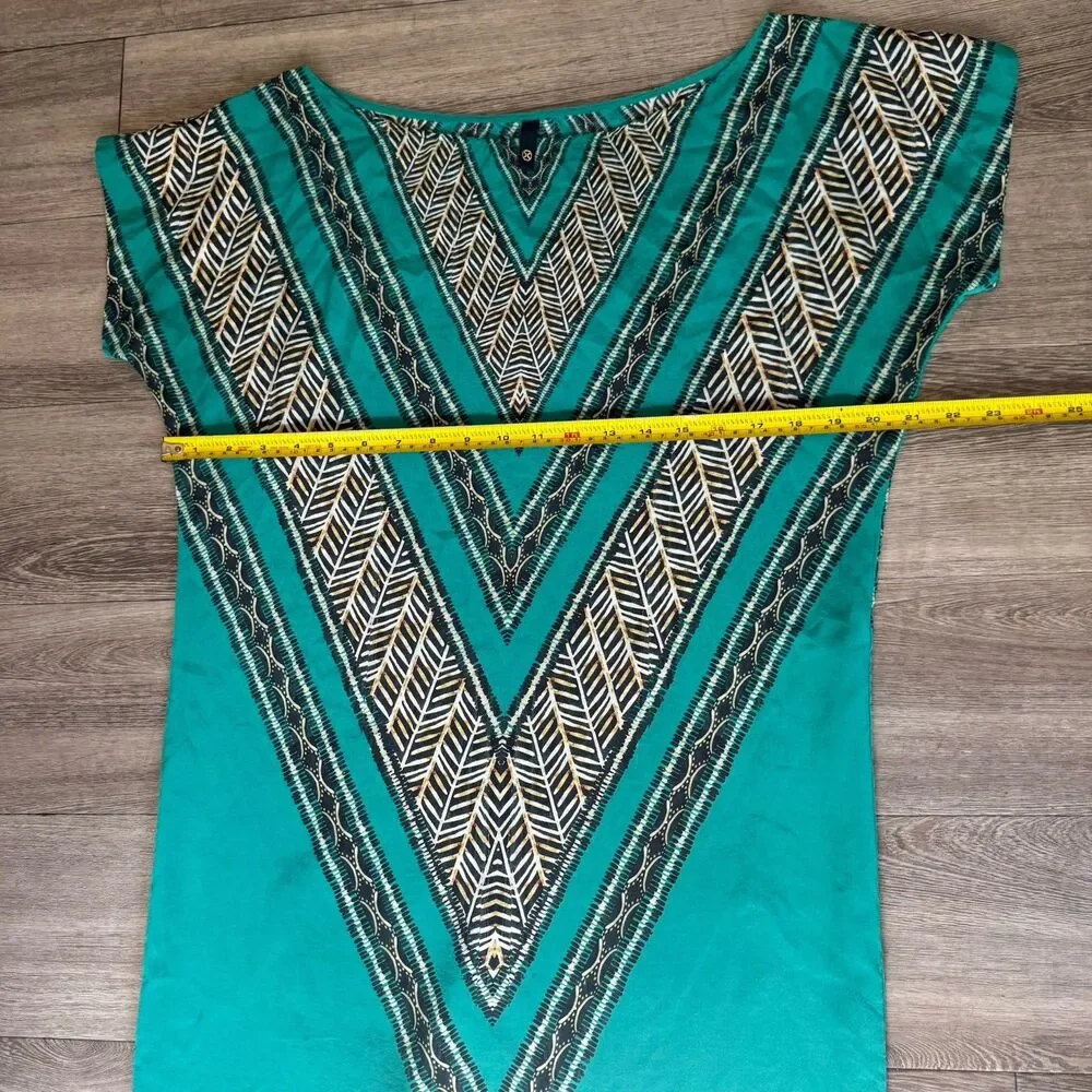 ViX Paula Hermanny 100% Silk Blue Turquoise Coverup Boho Euro Vacation Swim Sz S